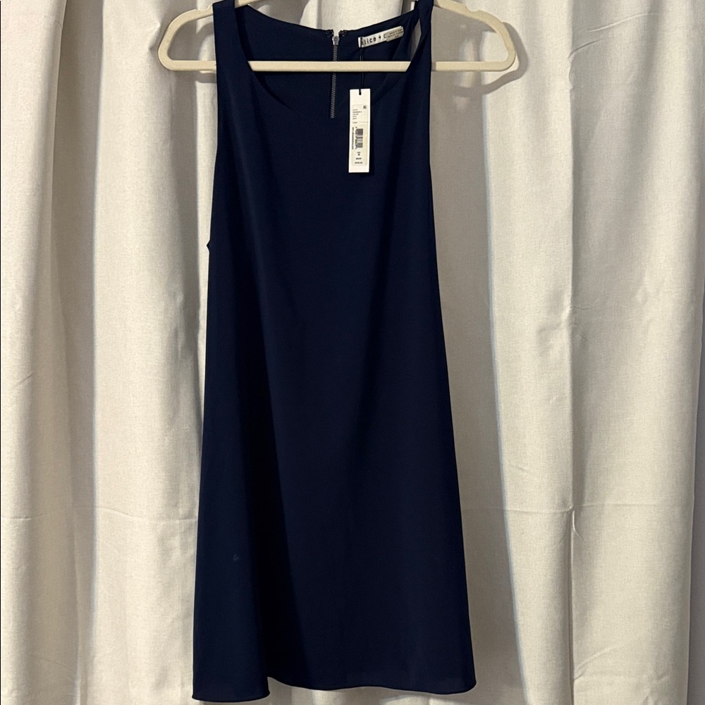 Alice + Olivia Navy Estelle Racerback Dress